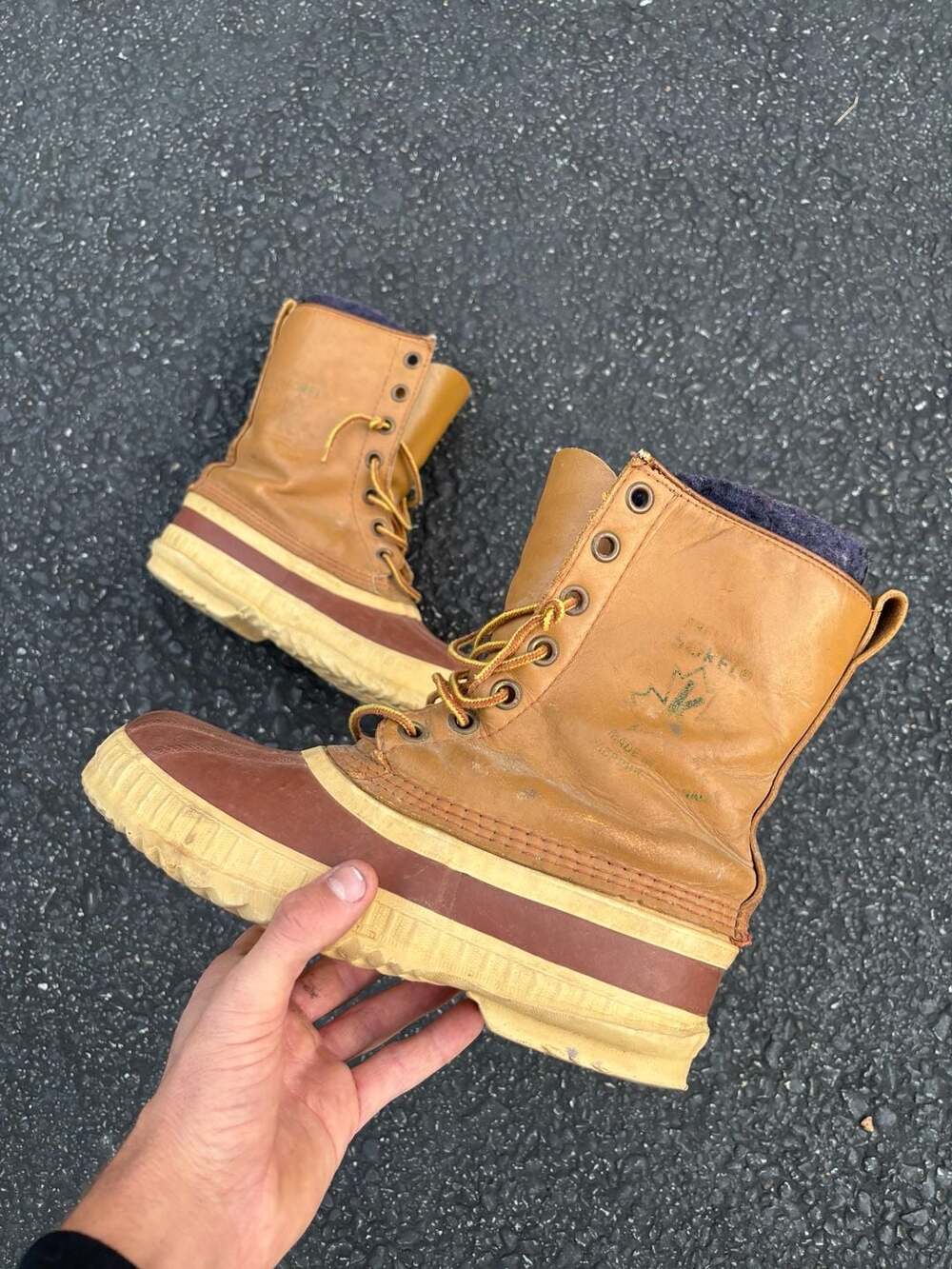 Sorel Vintage Kaufman Premium Snow Boots Tan Brown Wool Insulated size W 7